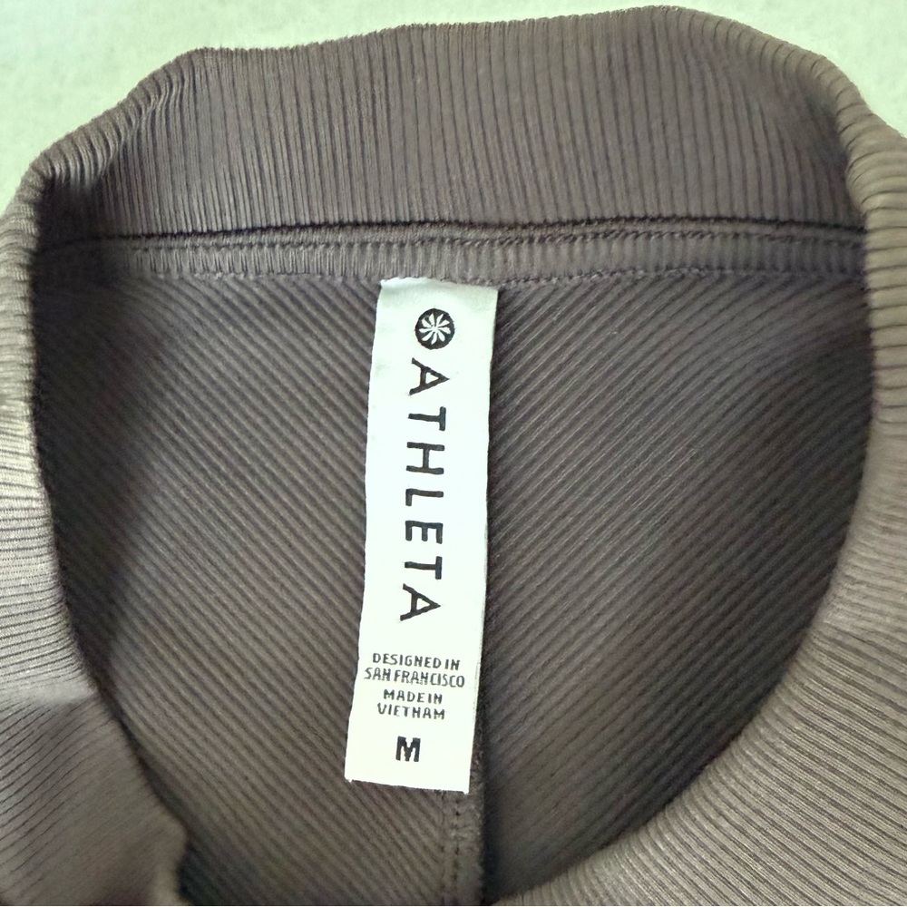 EUC Athleta Brown Ribbed Ruched Tank M - Picture 4 of 6